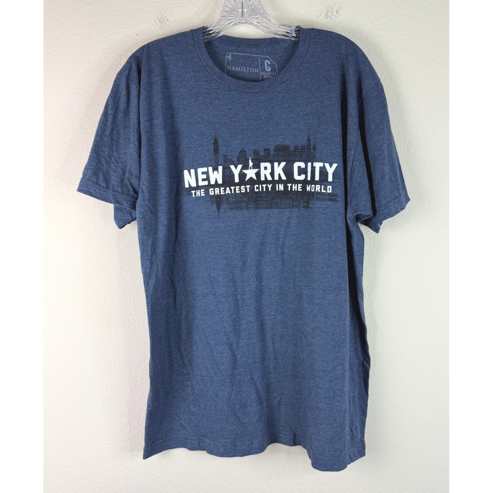 Hamilton T Shirt Mens Large Blue NYC The Greatest City In The World Graphic Tee